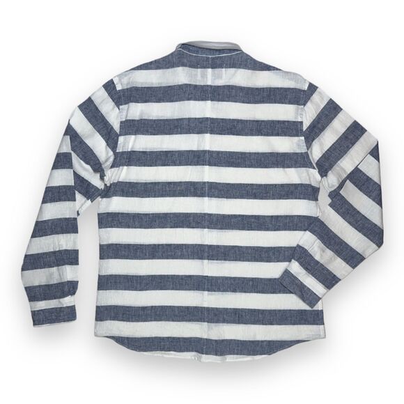 Solid & Striped Men's Cotton Linen Long Sleeve Beach Shirt Sz Large Rare D/C - Picture 2 of 11